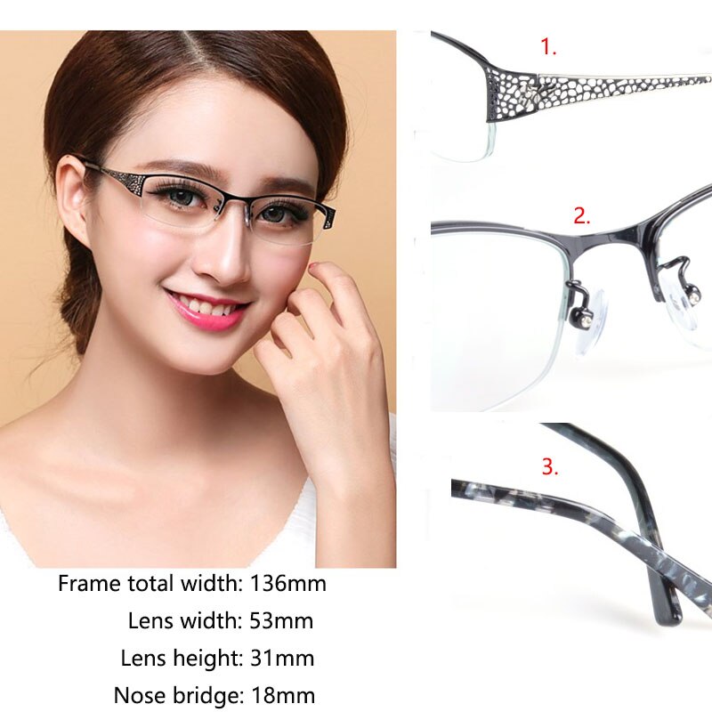 Bclear Women's Reading Glasses Semi Rim Anti Blue Square  F99001 Reading Glasses Bclear