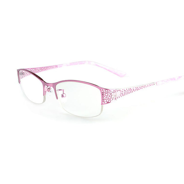 Bclear Women's Reading Glasses Semi Rim Anti Blue Square  F99001 Reading Glasses Bclear +100 Pink