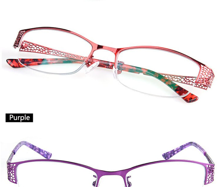 Bclear Women's Reading Glasses Semi Rim Anti Blue Square  F99001 Reading Glasses Bclear