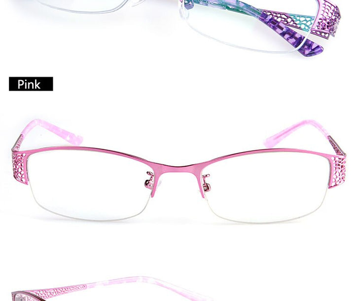 Bclear Women's Reading Glasses Semi Rim Anti Blue Square  F99001 Reading Glasses Bclear