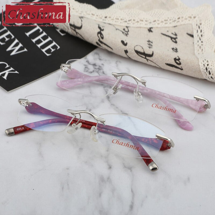 Chashma Women's Rimless Eyeglasses Titanium Frames 58031 Rimless Chashma