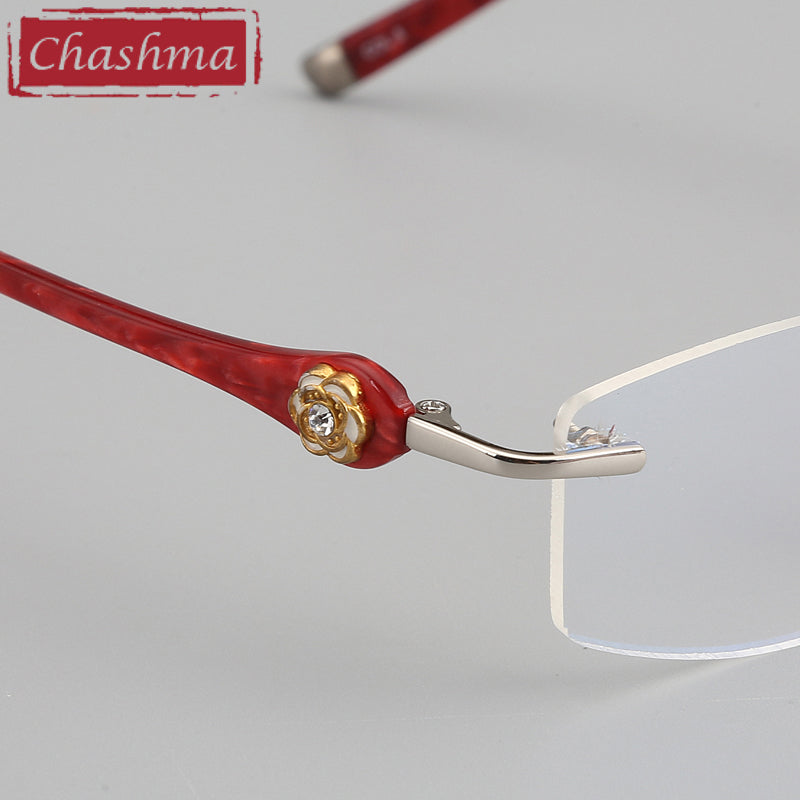Chashma Women's Rimless Eyeglasses Titanium Frames 58031 Rimless Chashma
