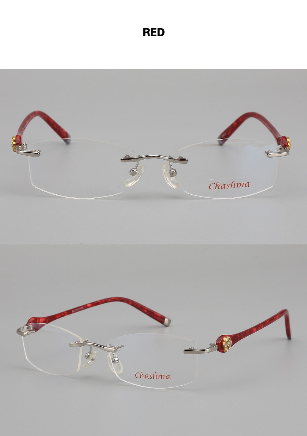 Chashma Women's Rimless Eyeglasses Titanium Frames 58031 Rimless Chashma