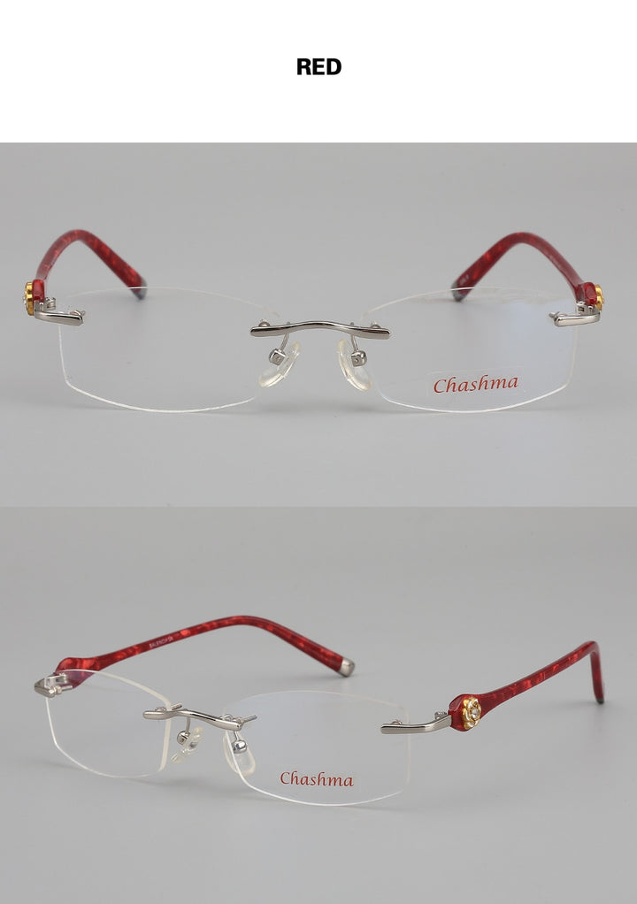 Chashma Women's Rimless Eyeglasses Titanium Frames 58031 Rimless Chashma