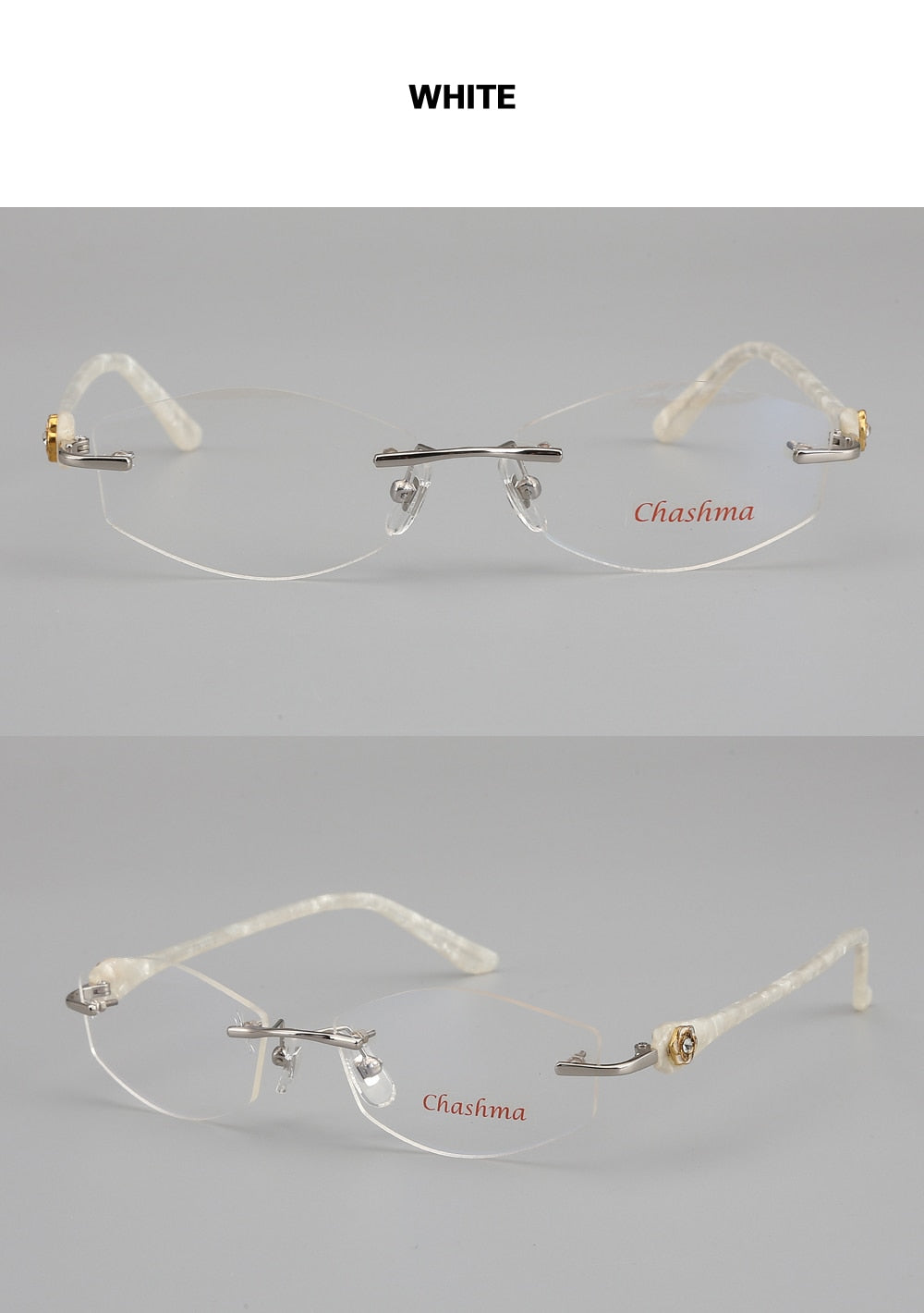 Chashma Women's Rimless Eyeglasses Titanium Frames 58031 Rimless Chashma