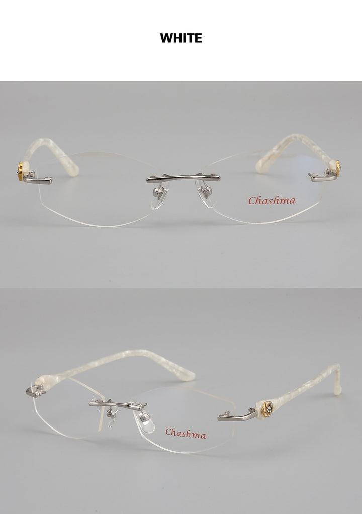 Chashma Women's Rimless Eyeglasses Titanium Frames 58031 Rimless Chashma