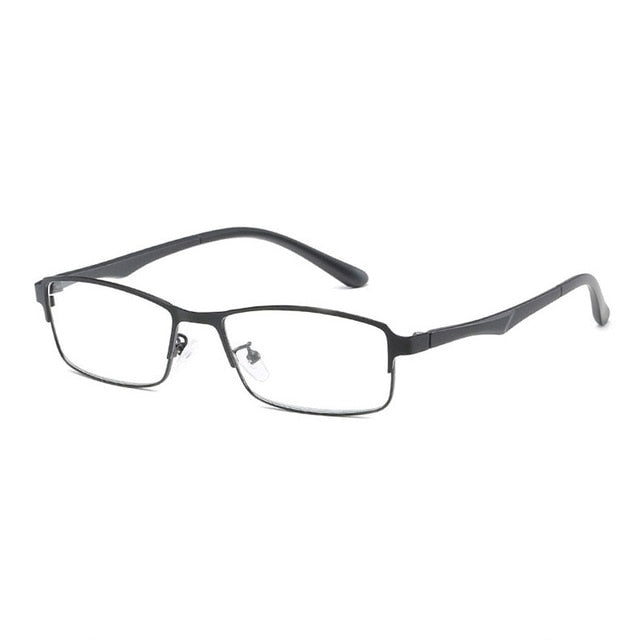 Hotochky Unisex Full Rim Square Stainless Steel Non Spherical Reading Glasses T076 Reading Glasses Hotochki +100 Black