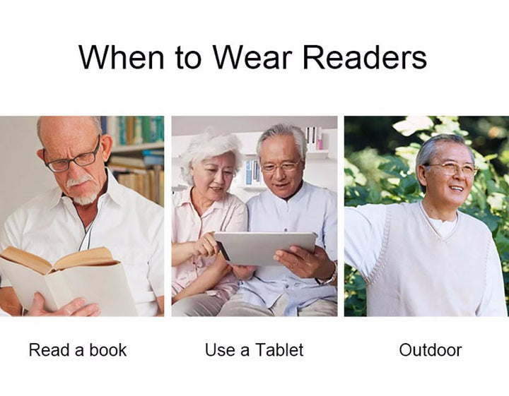 Hotochky Unisex Full Rim Square Stainless Steel Non Spherical Reading Glasses T076 Reading Glasses Hotochki