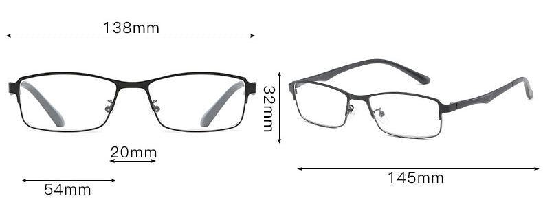 Hotochky Unisex Full Rim Square Stainless Steel Non Spherical Reading Glasses T076 Reading Glasses Hotochki