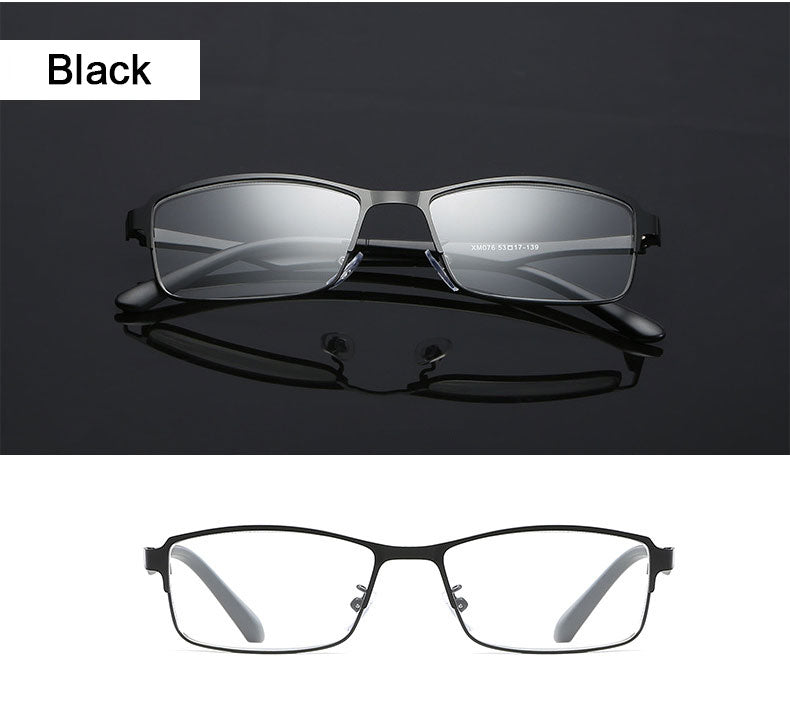 Hotochky Unisex Full Rim Square Stainless Steel Non Spherical Reading Glasses T076 Reading Glasses Hotochki