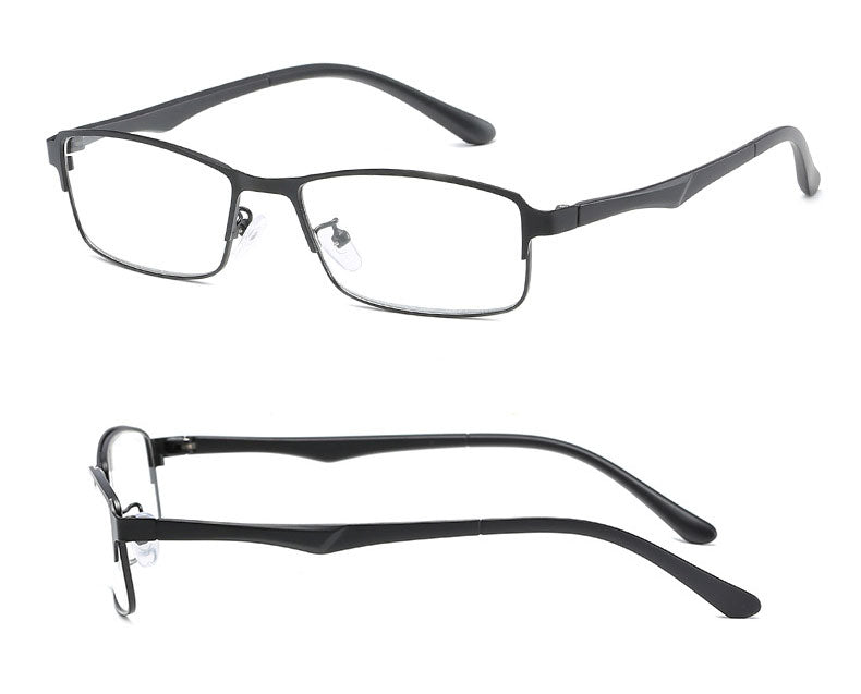 Hotochky Unisex Full Rim Square Stainless Steel Non Spherical Reading Glasses T076 Reading Glasses Hotochki