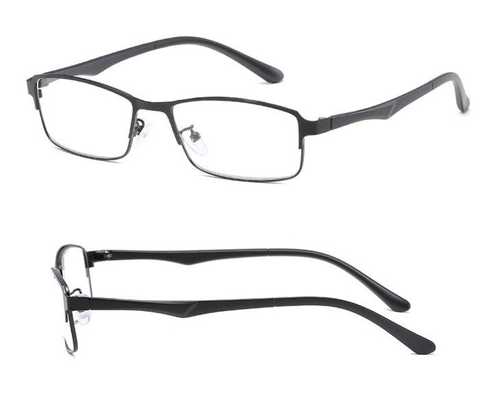 Hotochky Unisex Full Rim Square Stainless Steel Non Spherical Reading Glasses T076 Reading Glasses Hotochki