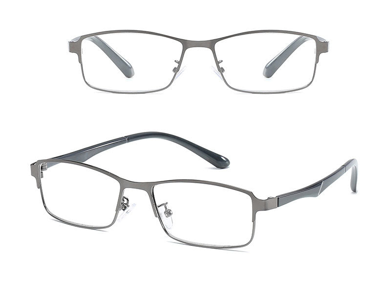 Hotochky Unisex Full Rim Square Stainless Steel Non Spherical Reading Glasses T076 Reading Glasses Hotochki