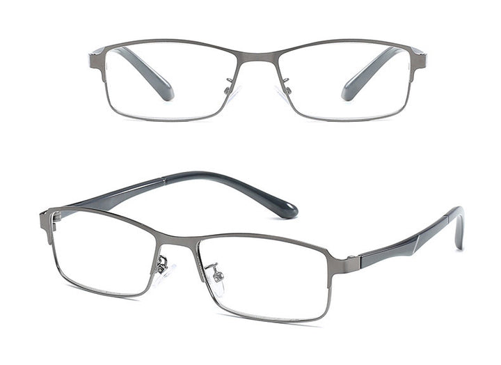 Hotochky Unisex Full Rim Square Stainless Steel Non Spherical Reading Glasses T076 Reading Glasses Hotochki