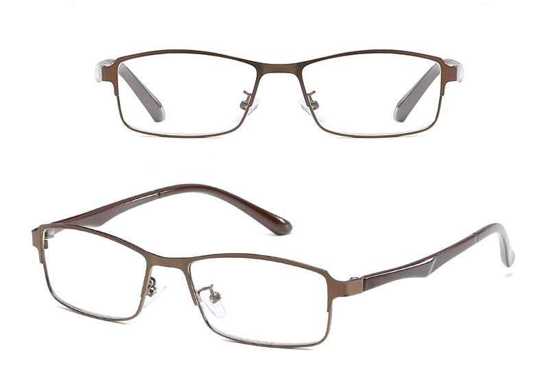 Hotochky Unisex Full Rim Square Stainless Steel Non Spherical Reading Glasses T076 Reading Glasses Hotochki