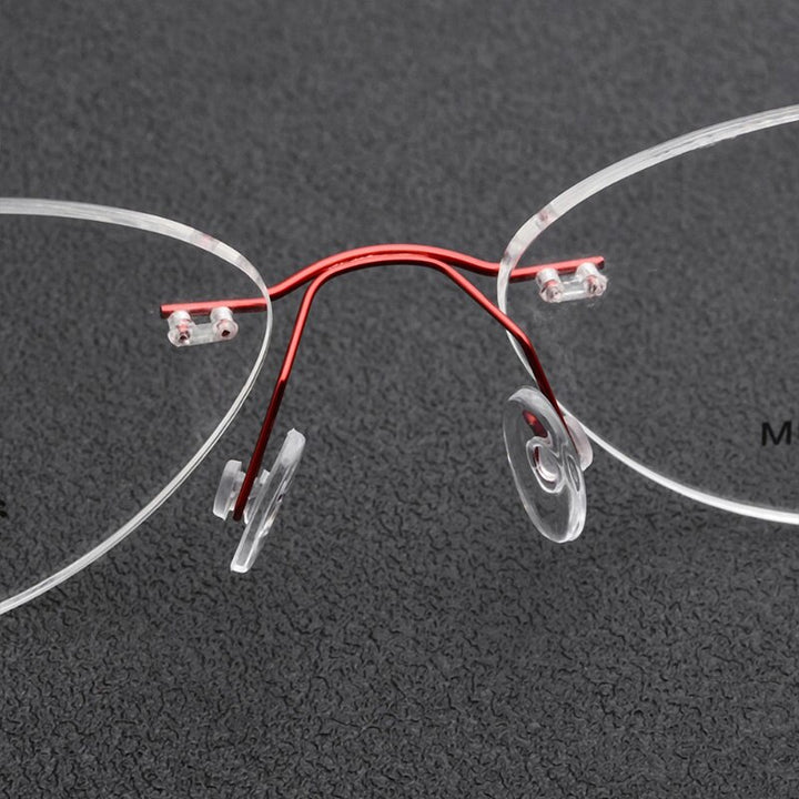 Hdcrafter Rimless Glasses Frame Women Cat Eye Titanium Ultralight Frameless 20003 Rimless Hdcrafter Eyeglasses