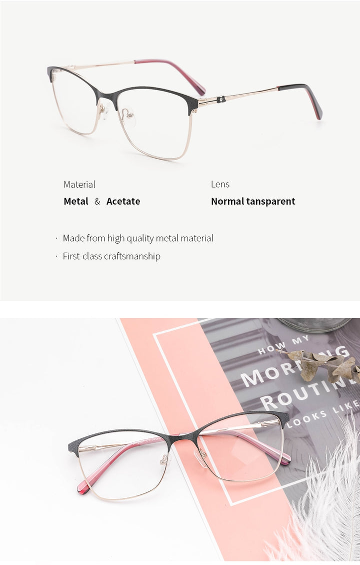 Kansept Brand Women's Square Acetate Eyeglasses Frame Tf2201 Frame Kansept   