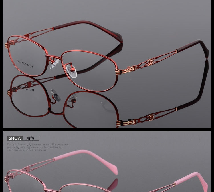 Bclear Women Eyeglasses Frames Metal Spectacles Clear Lens F6017 Full Rim Bclear