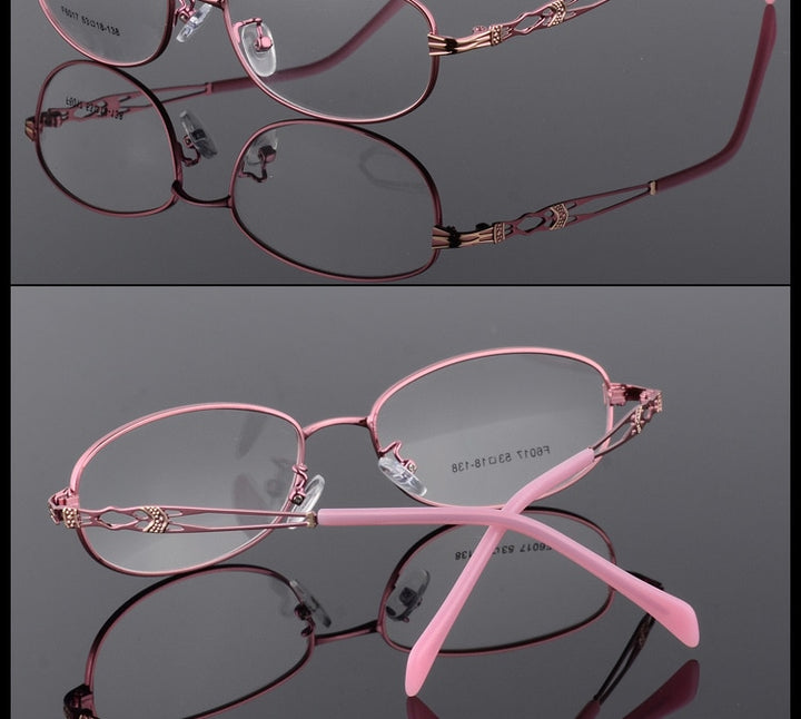 Bclear Women Eyeglasses Frames Metal Spectacles Clear Lens F6017 Full Rim Bclear