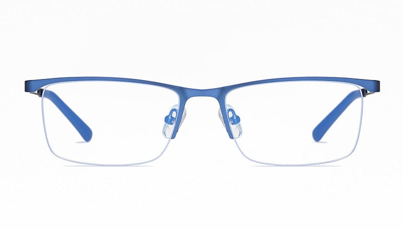 Ralferty Men's Semi Rim Rectangle Alloy Eyeglasses D5916 Semi Rim Ralferty