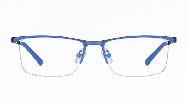 Ralferty Men's Semi Rim Rectangle Alloy Eyeglasses D5916 Semi Rim Ralferty