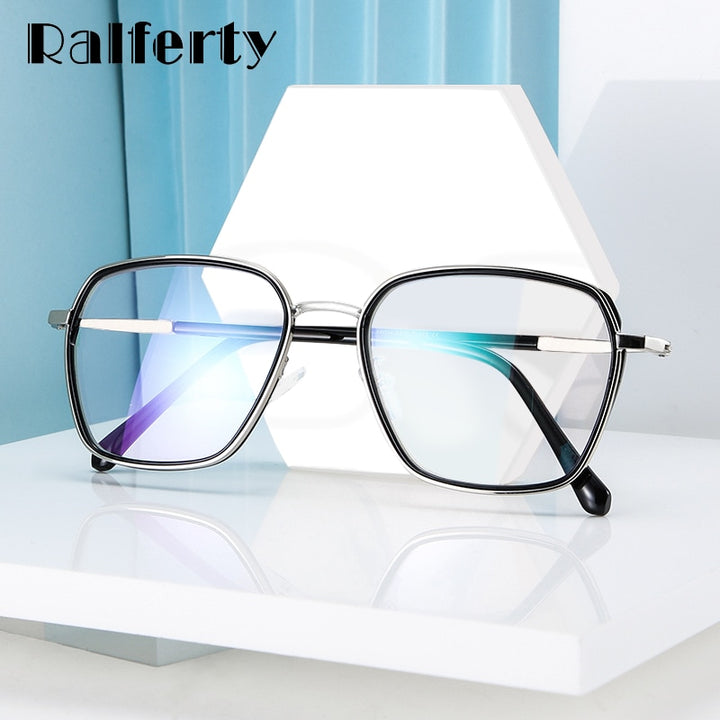 Ralferty Women's Full Rim Big Square Tr 90 Eyeglasses D16024 Full Rim Ralferty