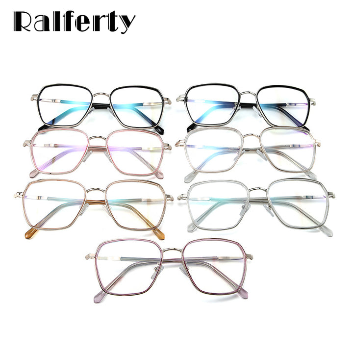 Ralferty Women's Full Rim Big Square Tr 90 Eyeglasses D16024 Full Rim Ralferty