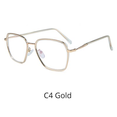 Ralferty Women's Full Rim Big Square Tr 90 Eyeglasses D16024 Full Rim Ralferty C4 Gold