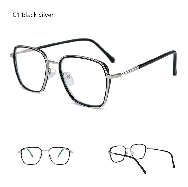 Ralferty Women's Full Rim Big Square Tr 90 Eyeglasses D16024 Full Rim Ralferty