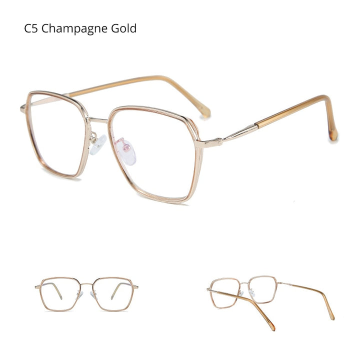 Ralferty Women's Full Rim Big Square Tr 90 Eyeglasses D16024 Full Rim Ralferty