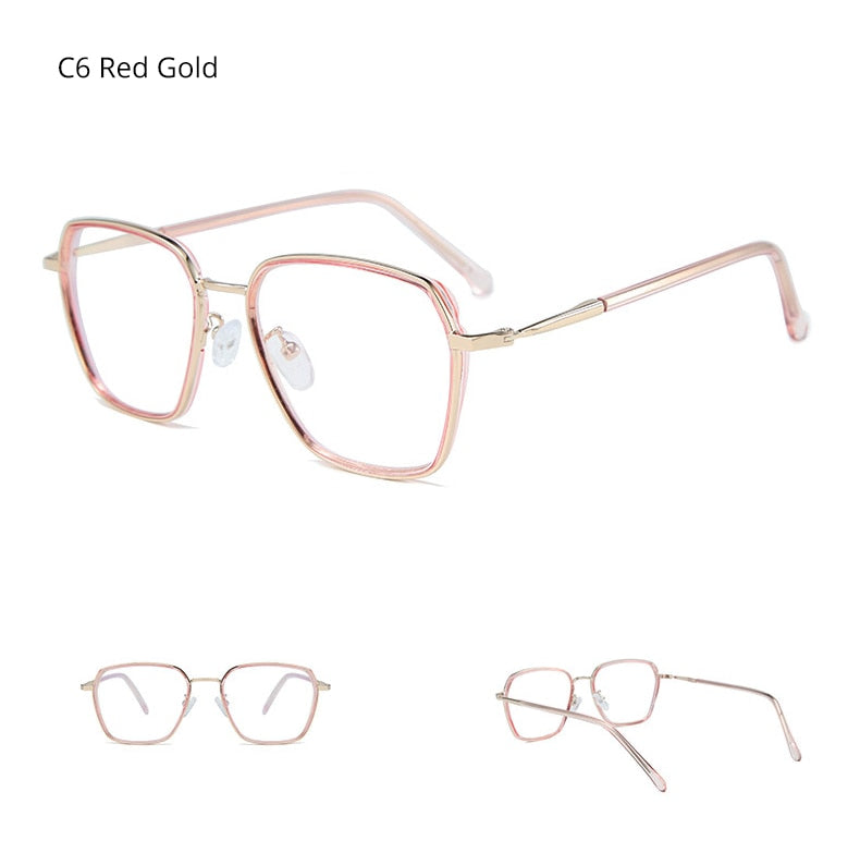 Ralferty Women's Full Rim Big Square Tr 90 Eyeglasses D16024 Full Rim Ralferty