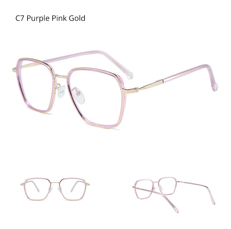 Ralferty Women's Full Rim Big Square Tr 90 Eyeglasses D16024 Full Rim Ralferty