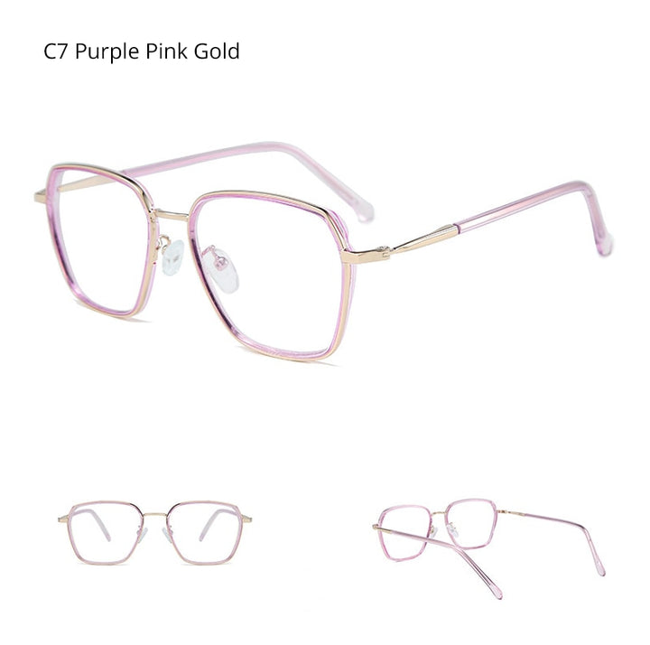 Ralferty Women's Full Rim Big Square Tr 90 Eyeglasses D16024 Full Rim Ralferty