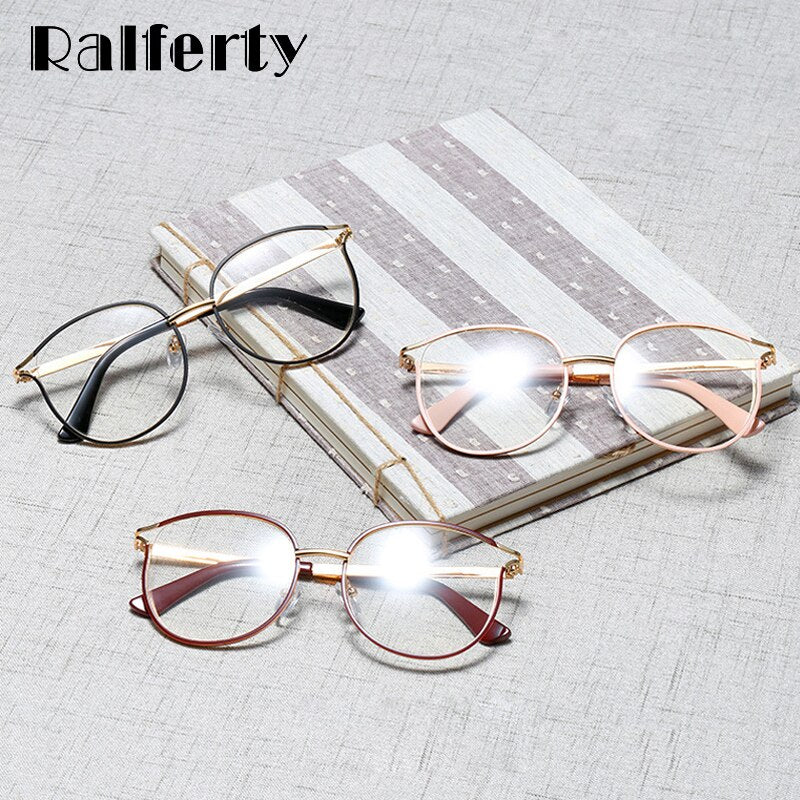 Ralferty Women's Full Rim Cat Eye Alloy Eyeglasses W93332 Full Rim Ralferty