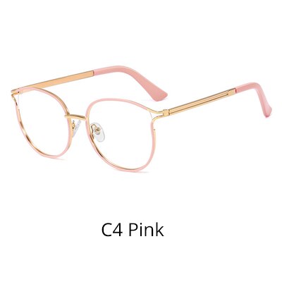 Ralferty Women's Full Rim Cat Eye Alloy Eyeglasses W93332 Full Rim Ralferty C4 Pink