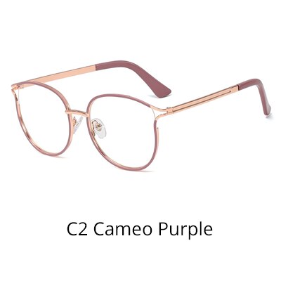 Ralferty Women's Full Rim Cat Eye Alloy Eyeglasses W93332 Full Rim Ralferty C2 Cameo Purple