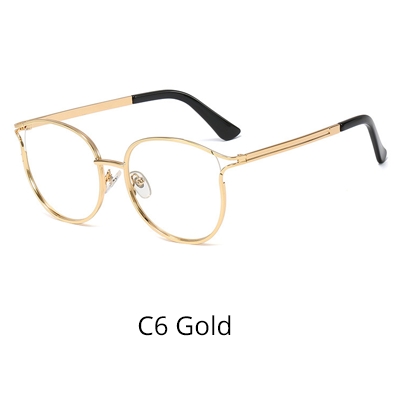 Ralferty Women's Full Rim Cat Eye Alloy Eyeglasses W93332 Full Rim Ralferty C6 Gold