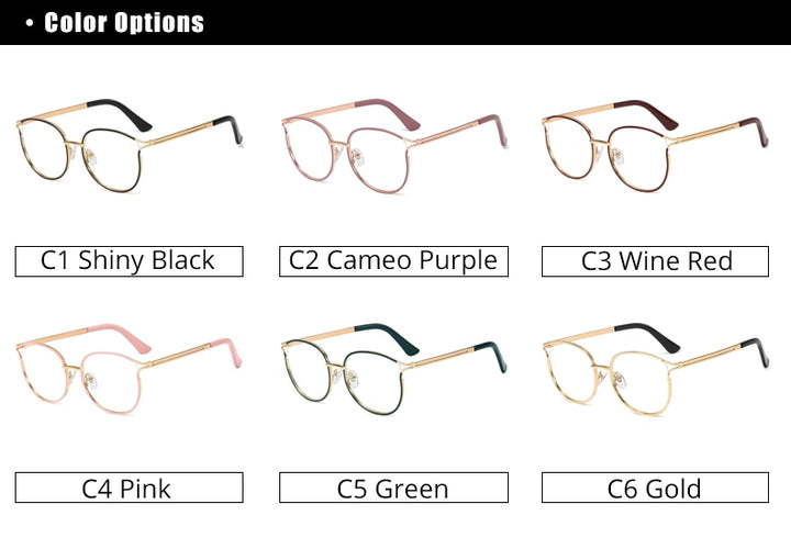 Ralferty Women's Full Rim Cat Eye Alloy Eyeglasses W93332 Full Rim Ralferty