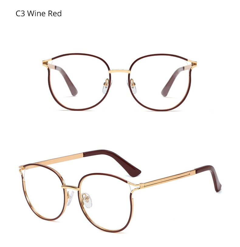 Ralferty Women's Full Rim Cat Eye Alloy Eyeglasses W93332 Full Rim Ralferty