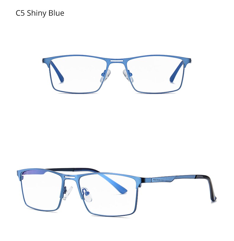 Ralferty Men's Eyeglasses Blue Light Blocking Spectacle Frames Metal Rectangle D5909 Full Rim Ralferty