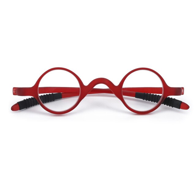 Brightzone Unisex Full Rim Round Tr 90 Hyperopic Reading Glasses 3232 Reading Glasses Brightzone Red with Case +100 