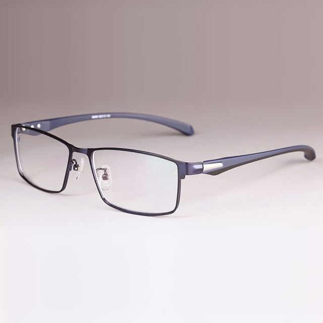 Hotochki Men's Full And Semi Rim Square Titanium Alloy Eyeglasses Full Rim Hotochki BlueFullRim