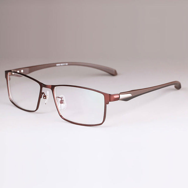 Hotochki Men's Full And Semi Rim Square Titanium Alloy Eyeglasses Full Rim Hotochki CoffeeFullRim