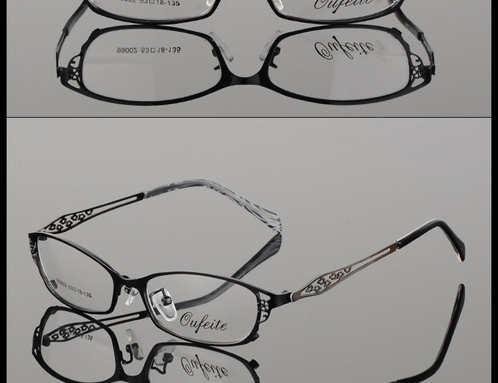Bclear High-Grade Women Spectacle Frame Metal Alloy Eyeglasses Frame Half Frame Glasses Frame Eyeglasses S99002 Full Rim Bclear Black