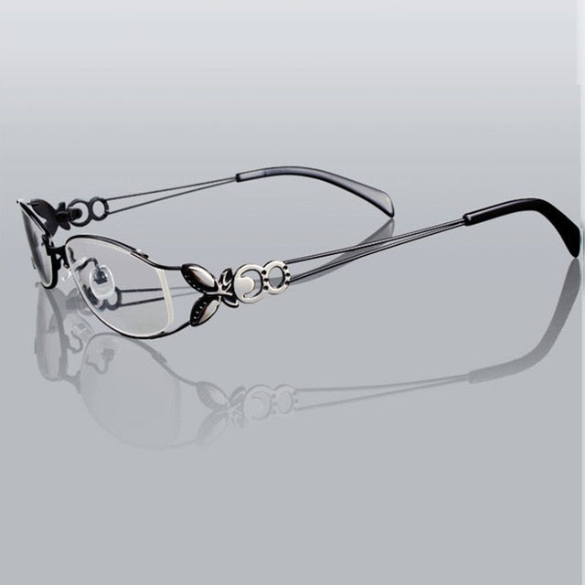 Hotochki Women's Full Rim Eyeglasses Butterfly Alloy 6150 Full Rim Hotochki Black
