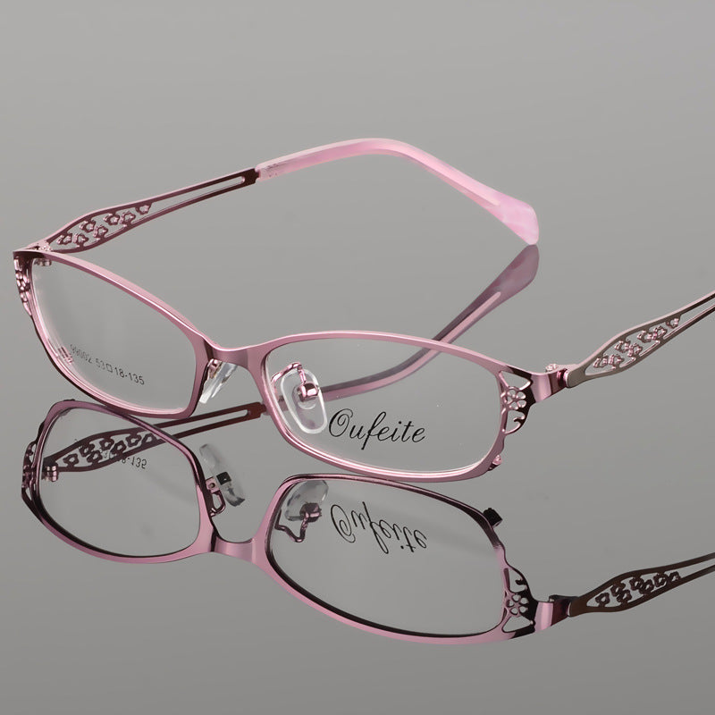 Bclear High-Grade Women Spectacle Frame Metal Alloy Eyeglasses Frame Half Frame Glasses Frame Eyeglasses S99002 Full Rim Bclear Pink