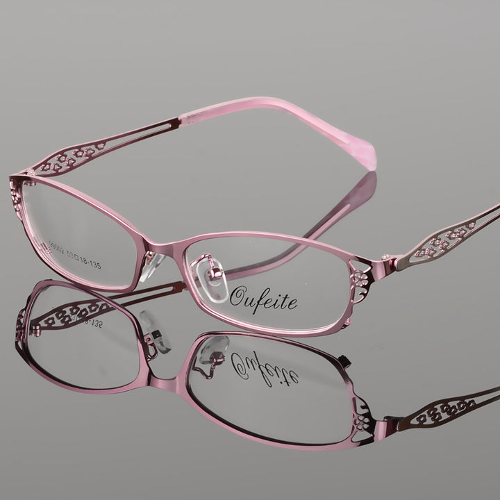 Bclear High-Grade Women Spectacle Frame Metal Alloy Eyeglasses Frame Half Frame Glasses Frame Eyeglasses S99002 Full Rim Bclear Pink