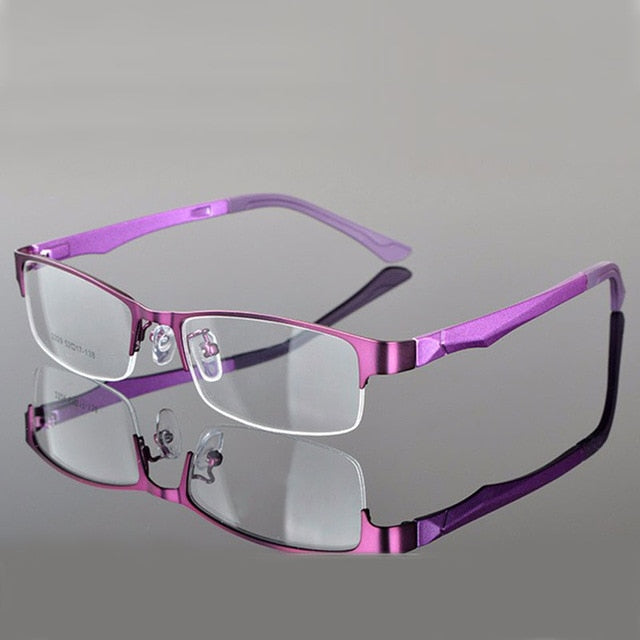 Reven Jate Women's Semi Rim Alloy Eyeglasses 2329 Semi Rim Reven Jate Purple