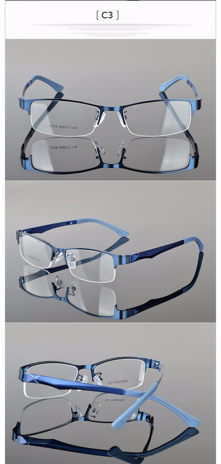 Reven Jate Women's Semi Rim Alloy Eyeglasses 2329 Semi Rim Reven Jate