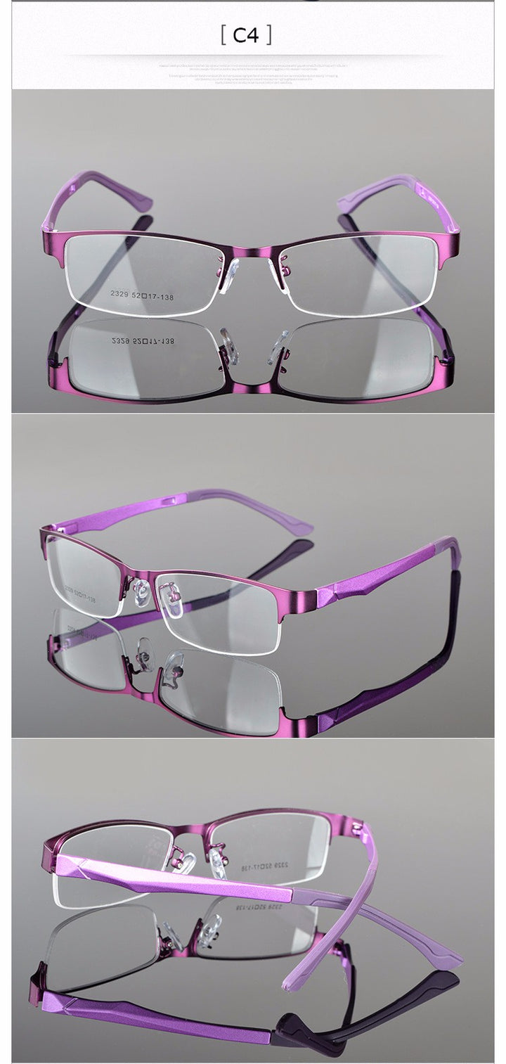 Reven Jate Women's Semi Rim Alloy Eyeglasses 2329 Semi Rim Reven Jate